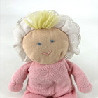 Vintage Eden Blonde Hair Pink Terrycloth Yarn Gingham Plush Doll Baby Tag Flaw 