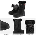 Women Waterproof Faux Fur Lined Mid Calf Boots Side Zipper Snow Boots