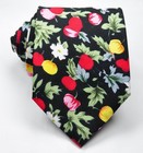 New Classic Floral Black Red Yellow Green Woven 100  Cotton Men s Tie Necktie