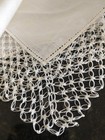 Vintage Unused Nos Linen Wedding Hankie 2  Hand Crocheted Border Handkerchief