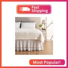 Miye Wrap Around Ruffled Lace Bed Skirt  Elastic Dust Ruffle With Adjustable Bel