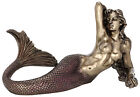 Beautiful Mermaid Lying On Back Statue Sculpture Figurine Bronze Finish 11 5 