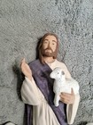 The Good Shepherd Figurine Jesus With Lambs 12 Inch Statue Vintage