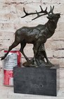 Hand Made Elk Stag Wildlife Art Cabin Lodge Sportsman Art Bronze Marble Sale
