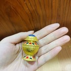 4cm Mini Brass Alms Bottle Tibetan Sacred Offering Vase With Beads