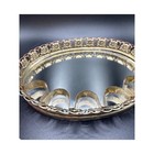 Vintage Gold Filigree Mirrored Vanity Tray With Lipstick Holders 1950s Decor
