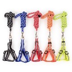 Adjustable Reflective Polyester Braided Pet Leash Vest Dog Cat  Pet Rope Harness