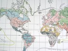 1911 Antique Map Of World Races Religions Population Density Europe America Asia