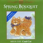 Cool Cat Beaded Cross Stitch Kit Mill Hill 2013 Spring Bouquet
