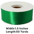 Green Satin Ribbon 1-1 2 Inch X 50 Yards Single Face Gift Wrapping Craft Spool