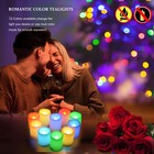 Multi Color Changing Votive Flameless Candles With Remote And Timer - Battery   