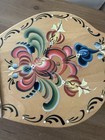 Vintage Folk Art Fireplace Bellows Hand Painted Floral Copper Color Nozzle