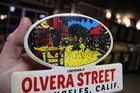 Rare 1950 Olvera Street Los Angeles California Stamped Painted Metal Topper Sign
