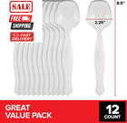 12 Count Disposable Serving Spoons  Clear Plastic Spoons For 