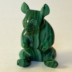 Malachite Panda Carved Figurine Shades Of Green Variegated Banding