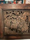 Large Carved Antique Chinese Wood Panel Late 1800   s