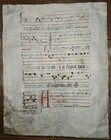 Antiphonal Medieval Manuscript Leaf - Xl  Hand Printed Latin Music  16th Century