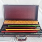 Ma Jong Set Vintage Butterscotch Bakelite 5 Colored Racks Case 162 Tiles