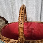 Vintage Large Wicker Wooven Basket With Handles Cottagecore Country