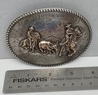 Vtg Diablo Sterling Silver   10k Gold Cowboy Western Trophy Belt Buckle 114 Gms