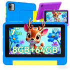 Kids Tablet 7 Inch Android 13 Tablets 32gb 64gb Octa-core Shockproof Blue     Pink