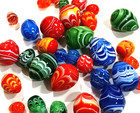 Murano Style Blown Glass Eggs 32 Marbled Swirl Multicolored Multi Size Lot
