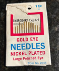 2  Vintage Boye Wooden Needle Holders Case Tube  Singer 4790 Red Band  Gold Eye