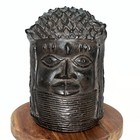 King s Oba Bust Head Collar Benin Bronze Statue 17th Century Replica Nigeria