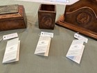 George Washington-mount Vernon Vintage Baldwin Brass 3 Piece Leather Desk Set