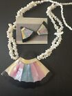 Vtg Lee Sands Necklace Post Earring Set 22  Long