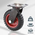Powertec Wheel Caster Swivel Knobby Threaded Heavy Duty Industrial Caster 8 Inch