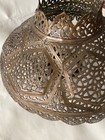 Antique Pierced Brass Reticulated Lamp Shade Turkish Large India Metal 