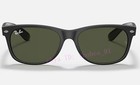 Ray-ban Rb2132 6462 31 New Wayfarer Sunglasses Matte Black G-15 Green Lens 55mm