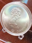 1976 Canada  5 Montreal Olympics Olympic Village  5 925 Silver Coin In Capsule