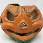 1940s Vintage Paper Mache Hand-painted Jack O Lantern Large 7 5   tall Jol