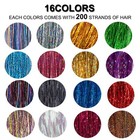 16 Colors Hair Tinsel Kit With Tools 3200 Strands Glitter 16colors-a 