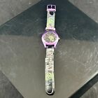 Disney Time Works Maleficent Sleeping Beauty Rotten Band Purple Wrist Watch Rare