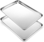 Stainless Steel Cookie Sheet Baking Pan Oven Tray Commercial Baking Sheet 3 Pcs