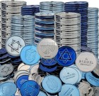 The Dreidel Company 50 Hanukkah Play Gelt Coins Blue And Silver M