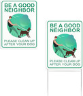 Clean Up After Your Dog Signs  9  X 12   2 Pack With 1 Metal Stake   No Dog Poop