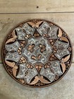 Vintage Turkish Etched Copper Wall Plate Butterflies And Flowers 9 75   