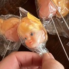Lot 25 Mixed Vintage Doll Heads On Stick- For Crafts Repairs Blonde Brunette Nos