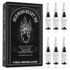 Inlumino Heart Ink Ballpoint Pen Cartridges 6-pack Tattoo Practice Ink