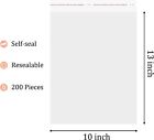 100 10x13 1 5 Mil Bags Resealable Clear T-shirt Catalog Plastic Opp Cello Bag