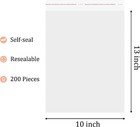 200 10x13 1 5 Mil Bags Resealable Clear T-shirt Catalog Plastic Opp Cello Bag