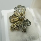 Vintage Sterling Silver Filigree Butterfly Brooch Wings Insect Lapel Pin