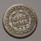 1851 Seated Liberty Half Dime 5c Cents Coin Silver  Vg  