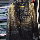Men s Gold Black Ombre Sequin Blazer Jacket  Nwt Costume Prom Size Large