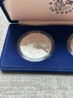 1988 America In Space 2 Coin Commemorative 90  Silver And Bronze Proof Set W coa