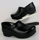 Dansko Clogs Professional Work Shoes Black Leather Slip On Size 37 W Us 6   - 7